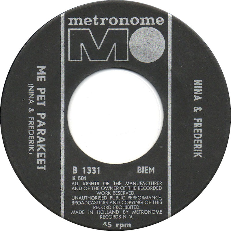 Nina & Frederik - Listen To The Ocean 42838 Vinyl Singles Vinyl Very Good (VG) <br> Hoes Good Plus (G+)