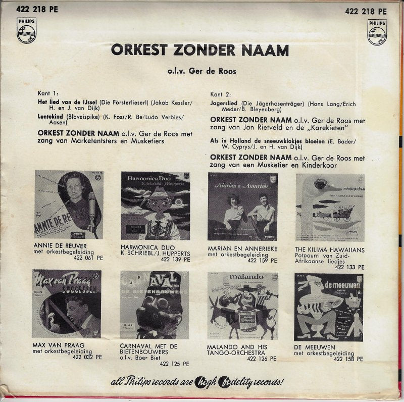 Orkest Zonder Naam - Het Lied van de Ijssel Vinyl Singles EP Vinyl (VG) <br> Hoes (G+)