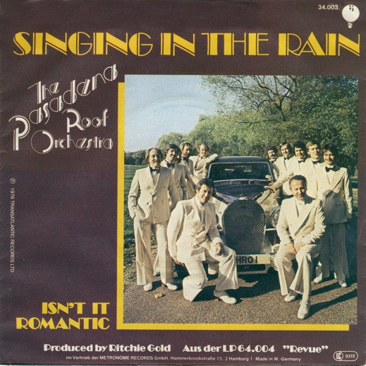 Pasadena Roof Orchestra - Singing In The Rain Vinyl Singles Vinyl Very Good (VG) <br> Hoes Good Plus (G+)