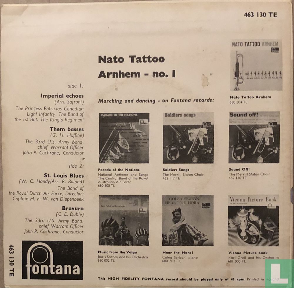 Nato-Tattoo – Nato Tattoo Arnhem 1 Vinyl Singles EP Vinyl Very Good (VG) <br> Hoes Good Plus (G+)