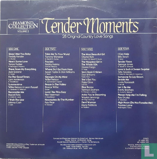 Various - Tender Moments - 28 Original Country Love Songs (LP) Vinyl LP Vinyl Zeer Goed / Hoesje Goed "VINYLSINGLES.NL"