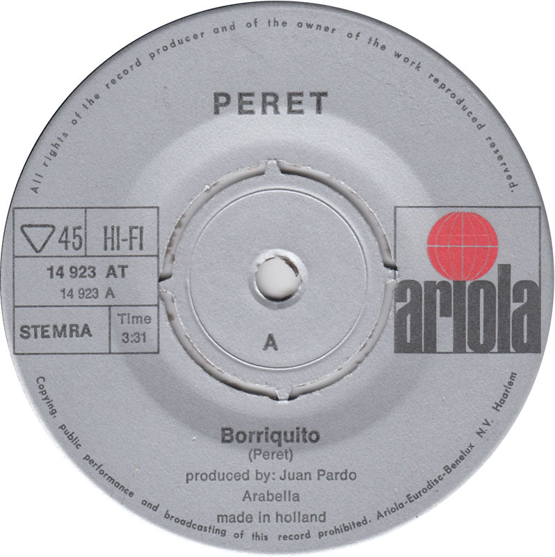 Peret - Borriquito 16411 Vinyl Singles Vinyl Very Good (VG) <br> Hoes Good Plus (G+)