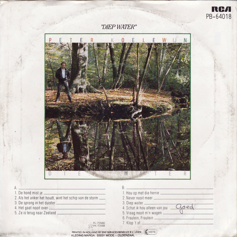 Peter Koelewijn & Marga - Als Het Anker Het Houdt Vinyl Singles Vinyl Very Good (VG) <br> Hoes Good Plus (G+)