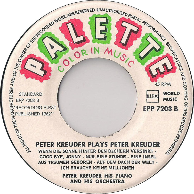 Peter Kreuder - Plays Peter Kreuder 29908 Vinyl Singles EP