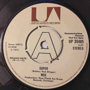 Neu - Super (Promo ) Vinyl Singles Vinyl Very Good (VG) <br> Hoes Good Plus (G+)