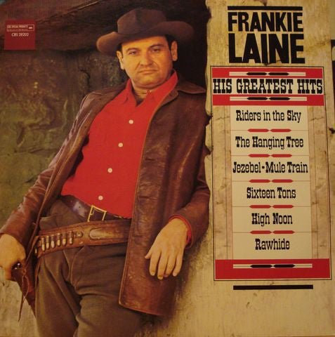 Frankie Laine - His Greatest Hits (LP) Vinyl LP Vinyl Very Good (VG) <br> Hoes Good Plus (G+)