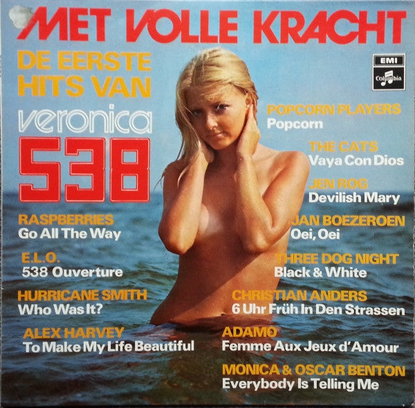 Various - Met Volle Kracht, De Eerste Hits Van Veronica (LP) Vinyl LP Vinyl Very Good (VG) <br> Hoes Good Plus (G+)
