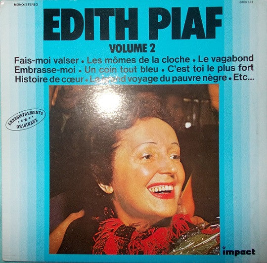 Edith Piaf - Volume * (LP) Vinyl LP Vinyl Very Good (VG) <br> Hoes Good Plus (G+)