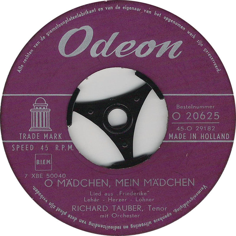 Richard Tauber - O Mädchen, Mein Mädchen Vinyl Singles