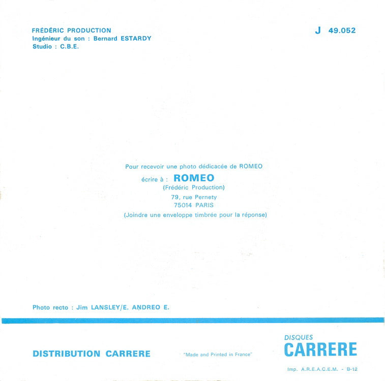 Romeo - Petit Papa Noel Vinyl Singles Vinyl Very Good (VG) <br> Hoes Good Plus (G+)