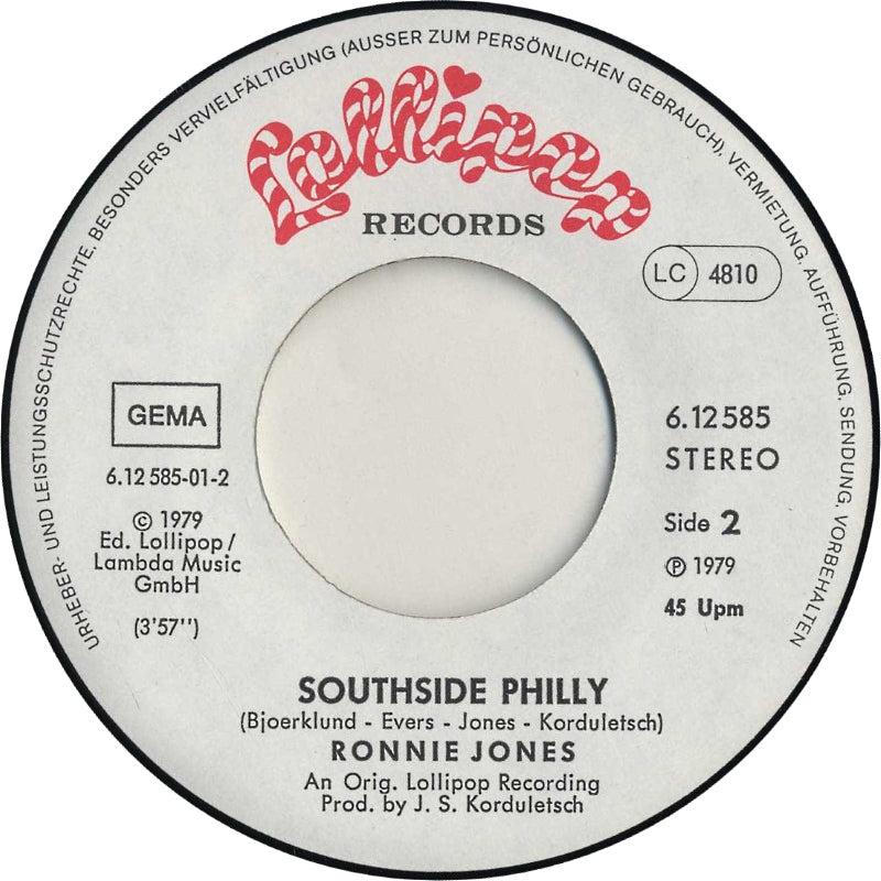 Ronnie Jones - Fox On The Run Vinyl Singles Vinyl Very Good (VG) <br> Hoes Good Plus (G+)