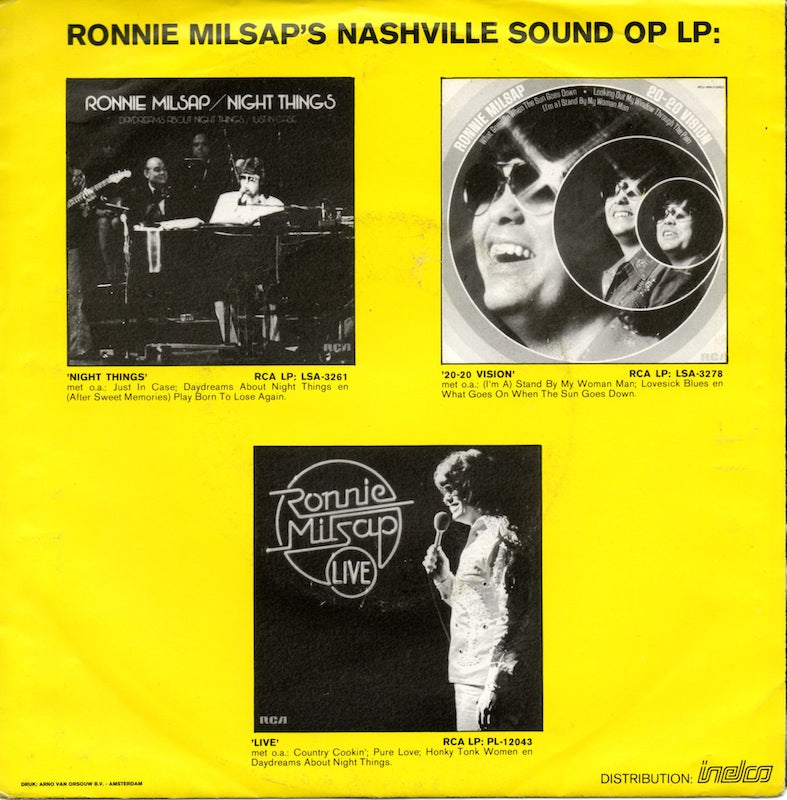 Ronnie Milsap - It Was Almost Like A Song Vinyl Singles Vinyl Very Good (VG) <br> Hoes Good Plus (G+)