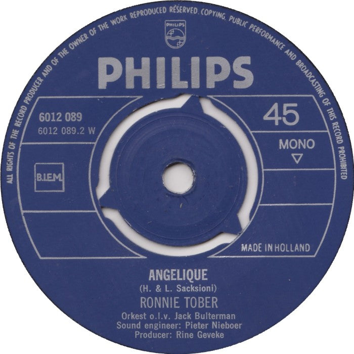 Ronnie Tober - Rozen Voor Sandra Vinyl Singles Vinyl Very Good (VG) <br> Hoes Generic