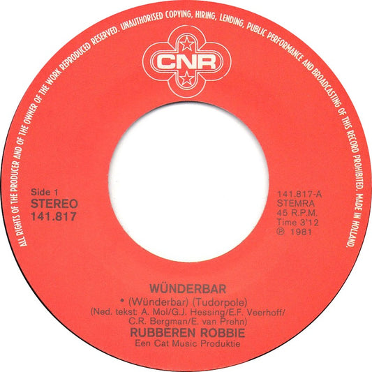 Rubberen Robbie - Wunderbar Vinyl Singles Vinyl Zeer Goed / Hoesje Goed "VINYLSINGLES.NL"