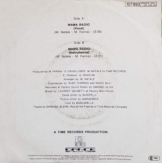 Rudy & Co. - Mama Radio Vinyl Singles Vinyl (VG) <br> Hoes (G+)