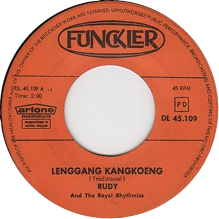 Rudy Van Dalm And The Royal Rhythmics - Lenggang Kangkoeng 36524 Vinyl Singles Vinyl Very Good (VG) <br> Hoes Good Plus (G+)