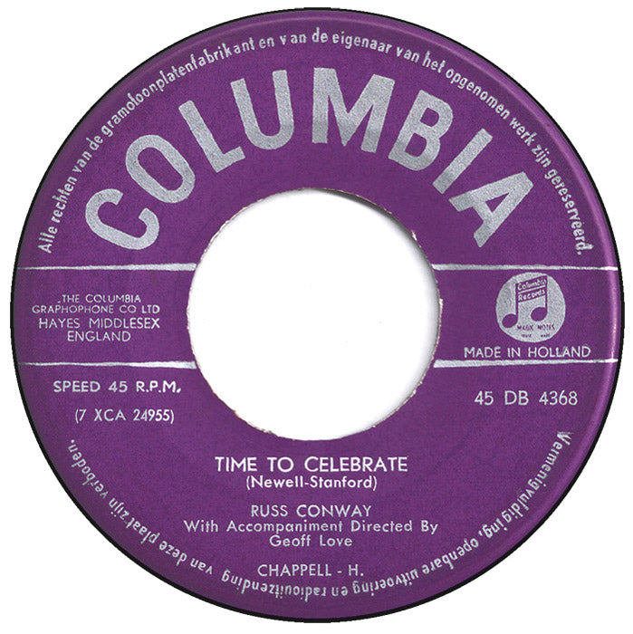 Russ Conway - Snow Coach Vinyl Singles Vinyl Very Good (VG) <br> Hoes Good Plus (G+)