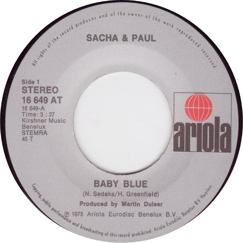 Sacha & Paul - Baby Blue Vinyl Singles