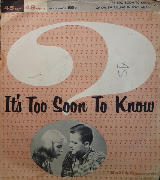 Tony Wilson - It's Too Soon To Know Vinyl Singles