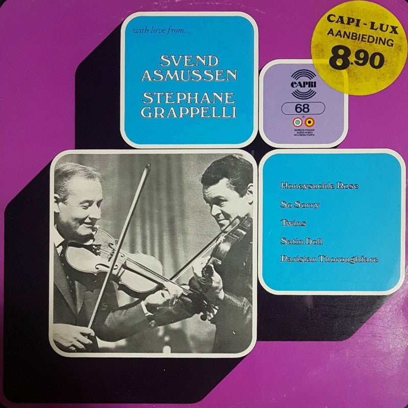 Svend Asmussen & Stephane Grappelli -With Love From (LP) Vinyl LP Vinyl Very Good (VG) <br> Hoes Good Plus (G+)