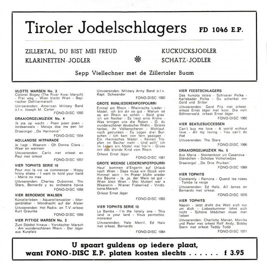 Sepp Viellechner Und Die Zillertaler Buam - Tiroler Jodelschlagers