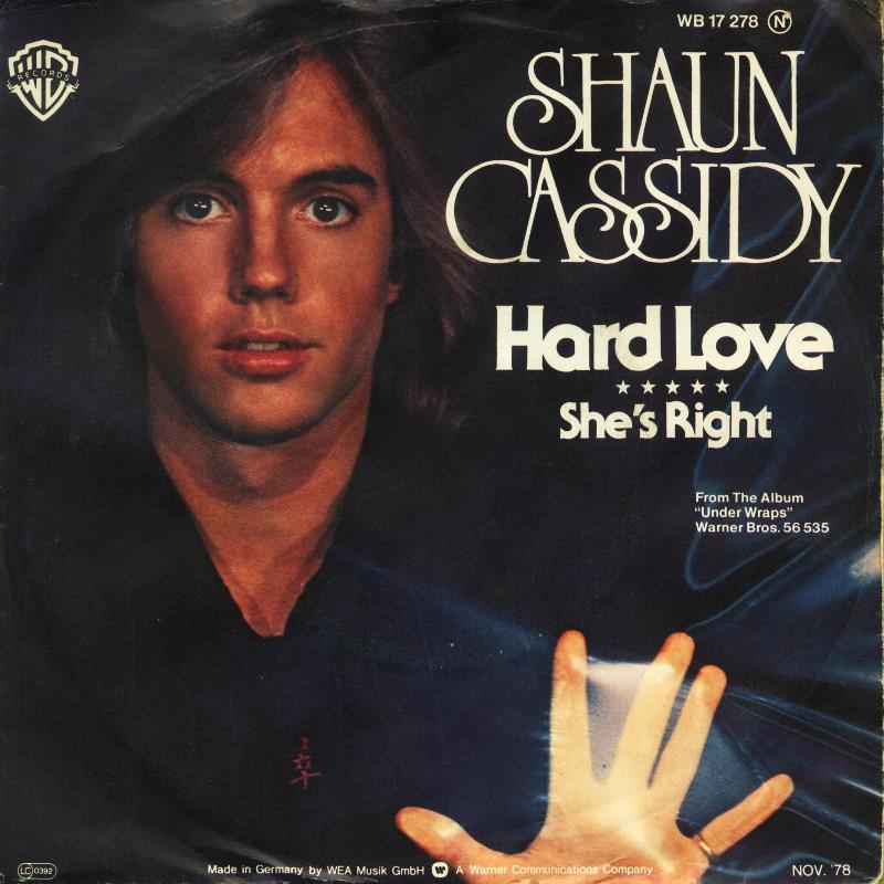 Shaun Cassidy - Hard Love Vinyl Singles Vinyl Very Good (VG) <br> Hoes Good Plus (G+)