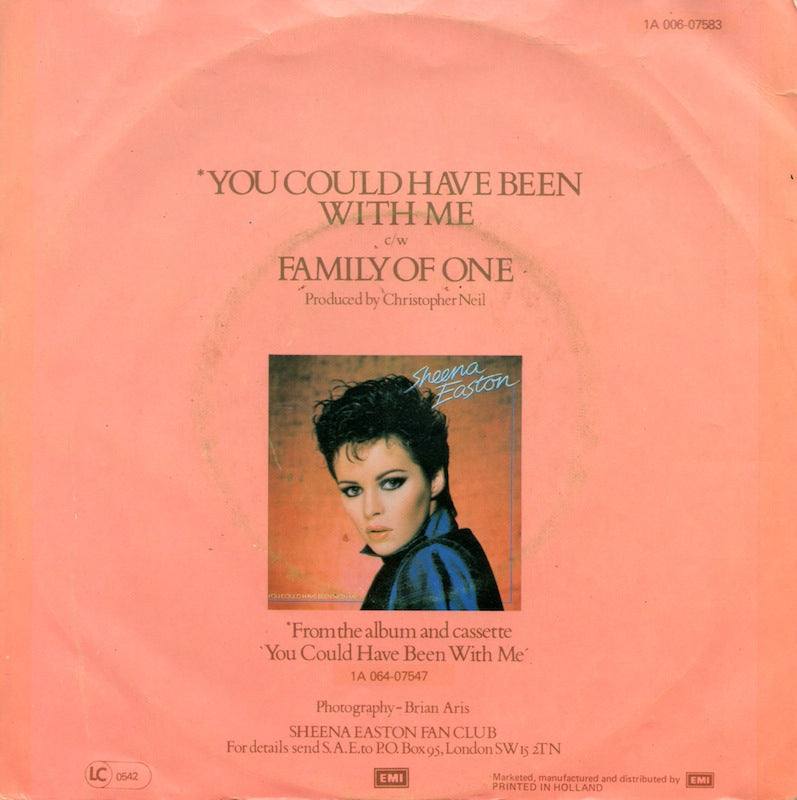 Sheena Easton - You Could Have Been With Me Vinyl Singles Vinyl Very Good (VG) <br> Hoes Good Plus (G+)