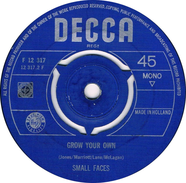 Small Faces - Sha-La-La-La-Lee Vinyl Singles Vinyl Very Good (VG) <br> Hoes Good Plus (G+)