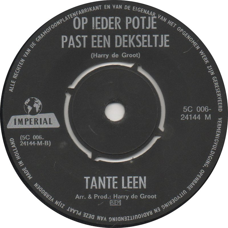 Tante Leen - Als Ik Jou Niet Had Vinyl Singles Vinyl Very Good (VG) <br> Hoes Good Plus (G+)