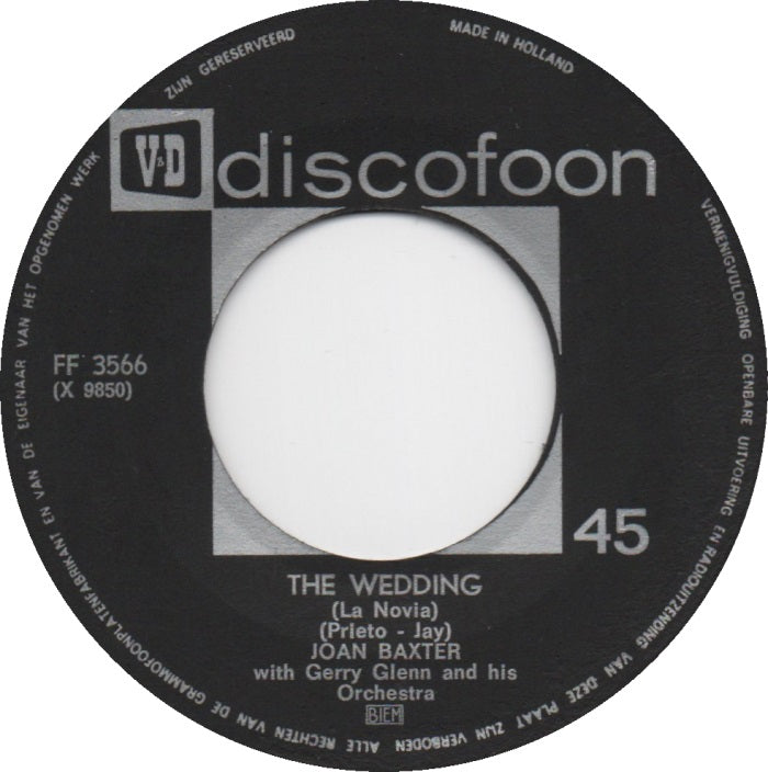 Terry Brandon - Oh, Pretty Woman / Joan Baxter - The Wedding (La Novia) Vinyl Singles Vinyl Very Good (VG) <br> Hoes Good Plus (G+)