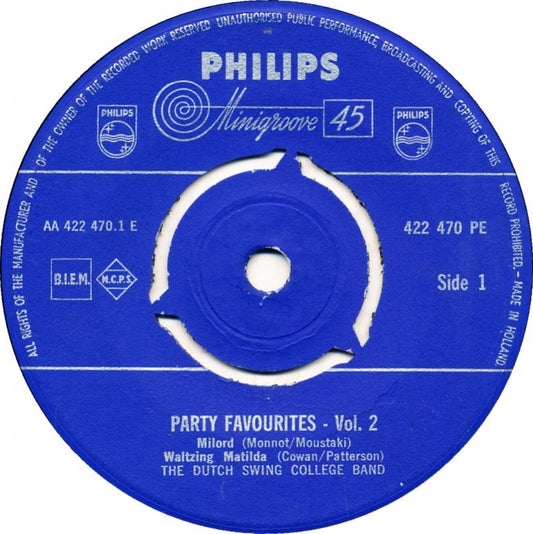 Dutch Swing College Band - Party Favourites - Vol. * Vinyl Singles EP Vinyl Zeer Goed / Hoesje Goed "VINYLSINGLES.NL"