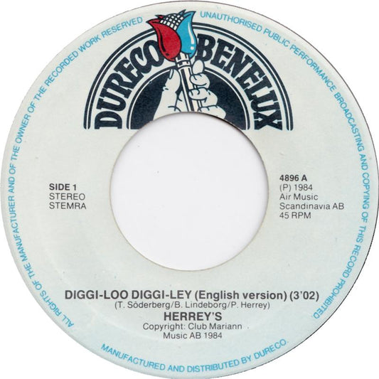 Herrey's - Diggi Loo Diggi Ley 36913 Vinyl Singles Vinyl Zeer Goed / Hoesje Goed "VINYLSINGLES.NL"