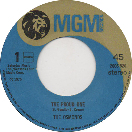 Osmonds - The Proud One Vinyl Singles Vinyl Zeer Goed / Hoesje Goed "VINYLSINGLES.NL"