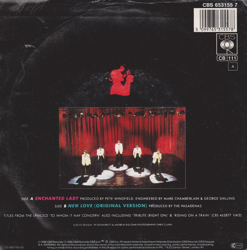 Pasadenas - Enchanted Lady Vinyl Singles Vinyl (VG) <br> Hoes (G+)