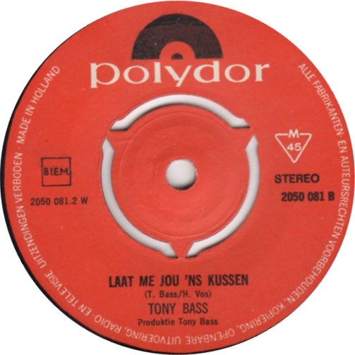 Tony Bass - Lekker Zonder Zorgen 33265 Vinyl Singles Vinyl Very Good (VG) <br> Hoes Good Plus (G+)