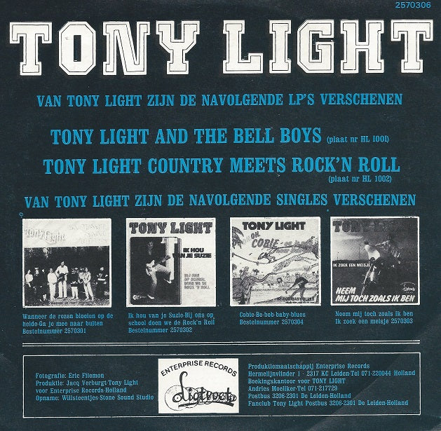 Tony Light - Ben Je Alles Vergeten Vinyl Singles Vinyl Very Good (VG) <br> Hoes Good Plus (G+)