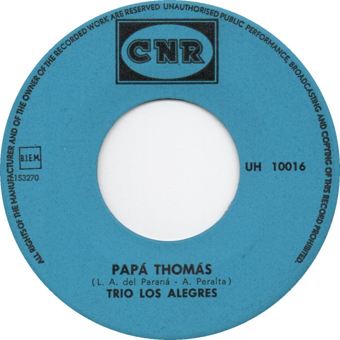 Trio Los Alegres - Maria Christina Vinyl Singles Vinyl Very Good (VG) <br> Hoes Good Plus (G+)