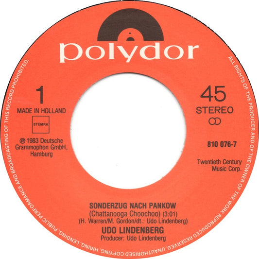 Udo Lindenberg - Sonderzug Nach Pankow
