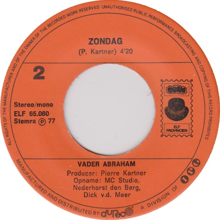 Vader Abraham - Sta Even Stil 31050 Vinyl Singles Vinyl Very Good (VG) <br> Hoes Good Plus (G+)