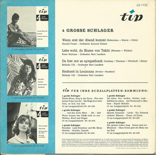 Various - * Grose Schlager Vinyl Singles EP Vinyl Zeer Goed / Hoesje Goed "VINYLSINGLES.NL"