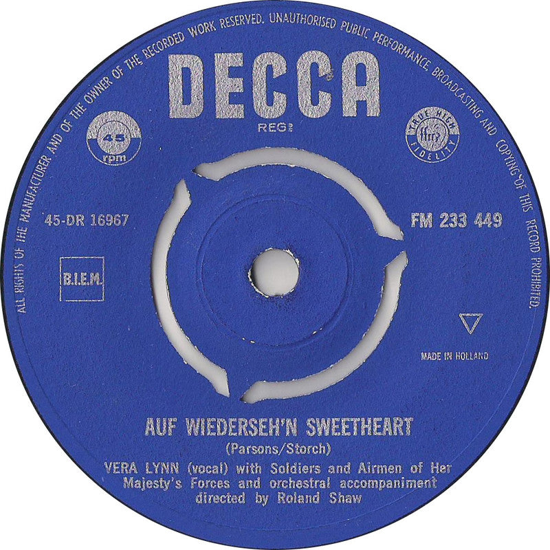 Vera Lynn - Auf Wiederseh'n Sweetheart 29609 Vinyl Singles