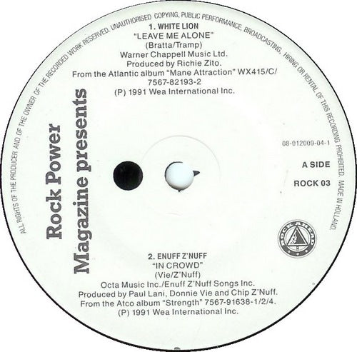 Various - Rock Power Magazine Presents Vinyl Singles EP Vinyl Zeer Goed / Hoesje Goed "VINYLSINGLES.NL"