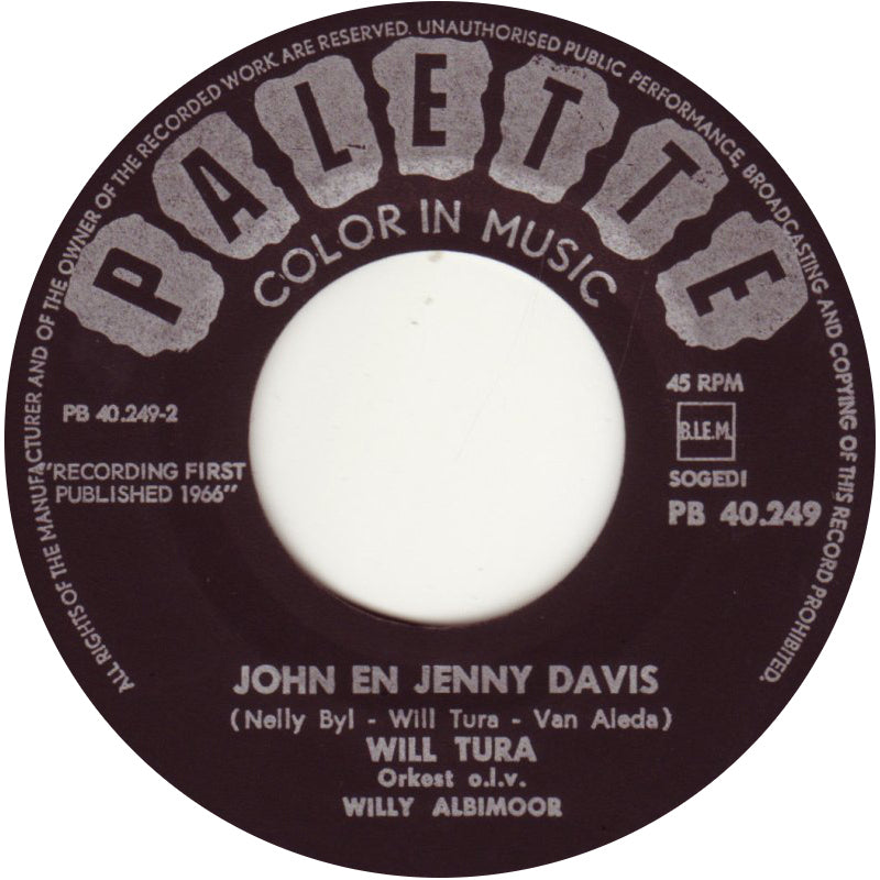 Will Tura - Heimwee Naar Huis 43117 Vinyl Singles Vinyl Very Good (VG) <br> Hoes Good Plus (G+)