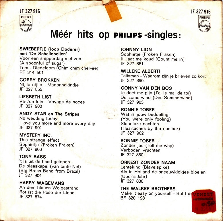 Willeke Alberti - Elke Dag Denk Ik Aan Zondag Vinyl Singles Vinyl Very Good (VG) <br> Hoes Good Plus (G+)