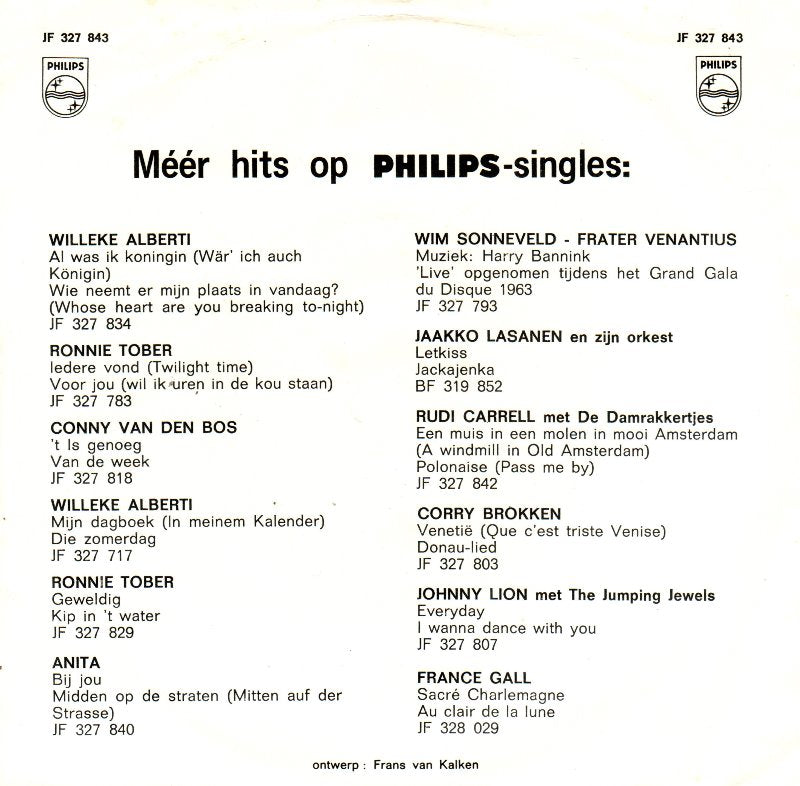 Willy Alberti - Oh, Wat Mooi ! (Prima O Poi) Vinyl Singles Vinyl Very Good (VG) <br> Hoes Good Plus (G+)