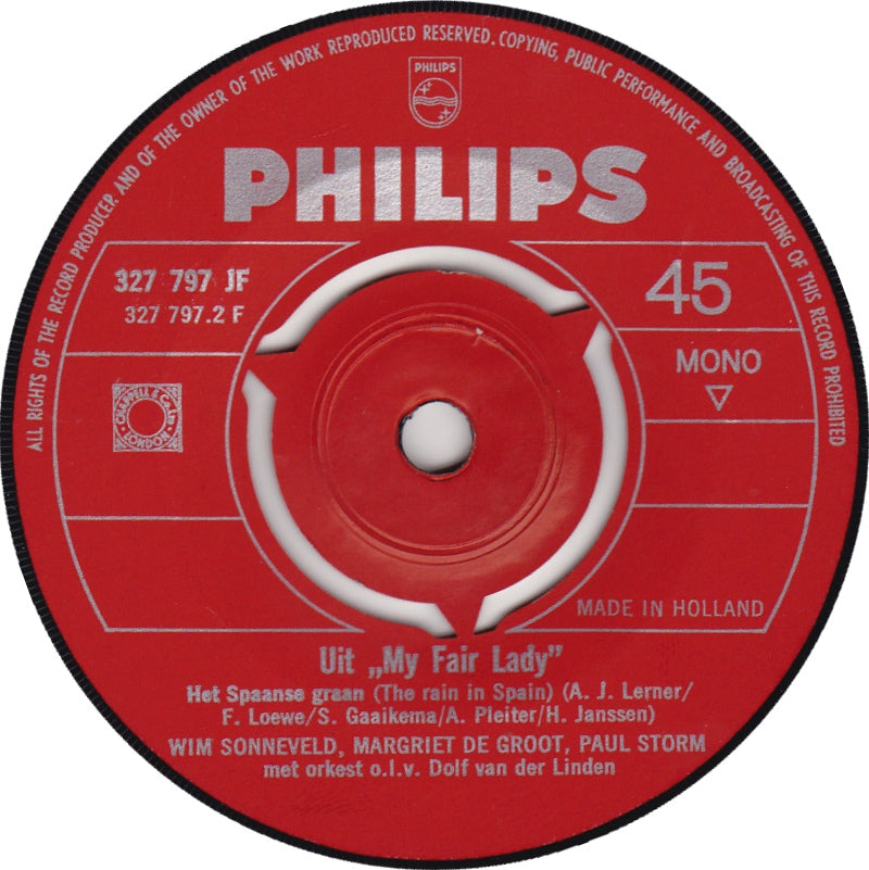 Wim Sonneveld - My Fair Lady Vinyl Singles Vinyl Very Good (VG) <br> Hoes Good Plus (G+)