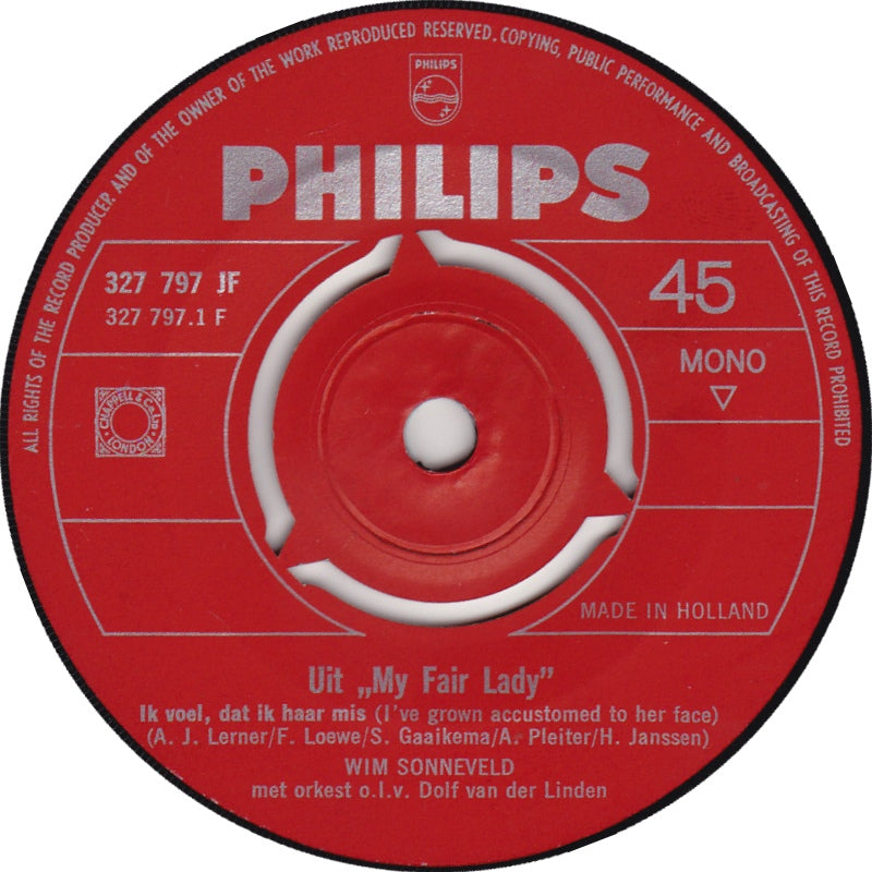 Wim Sonneveld - My Fair Lady Vinyl Singles