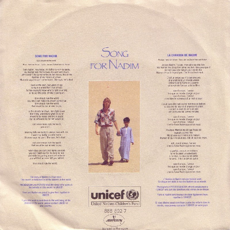 Yann Andersen - Song For Nadim 03236 Vinyl Singles Vinyl Very Good (VG) <br> Hoes Good Plus (G+)