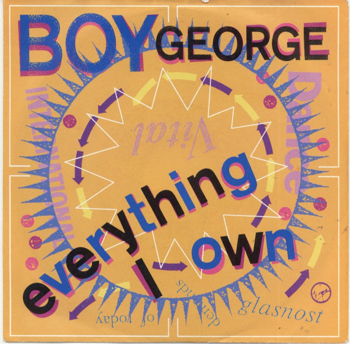 Boy George - Everything I Own Vinyl Singles Vinyl Very Good (VG) <br> Hoes Good Plus (G+)