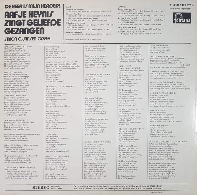 Aafje Heynis - Aafje Heynis Zingt Geliefde Gezangen (LP) 49430 Vinyl LP Goede Staat